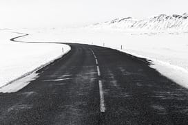 photo of an empty winter road