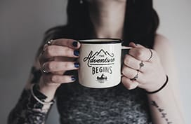 picture of a woman holding a mug