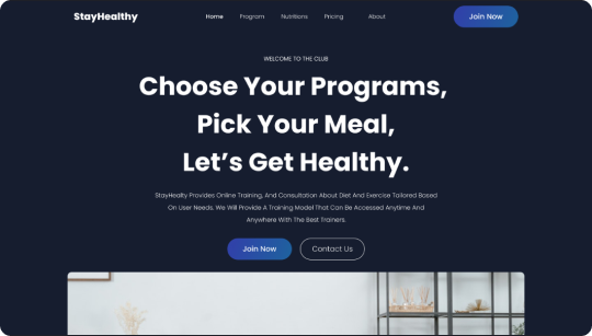 screenshot site Project stay-healthy